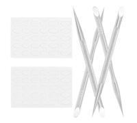 Healvian 2 Set Nail Buffing Sandpaper Grit con Spingi Cuticole in Acciaio Inossidabile per Manicure Professionale Strumenti Portatili per Unghie Precise e Pulizia Cuticole Kit Completo per