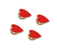 Healvian 2 Set Spilla D'amore Perno Creativo Spilla A Cuore Cartone Animato Spille Cuori Spillo Spilla Per Abbigliamento Falso Signora Smalto Signore È Lega Rosso 4 Pezzi*2