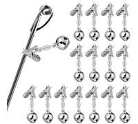 Healvian 20 Pezzi Set da 20 Campanelli D'allarme per Canne da Pesca in Metallo Segnalatori Acustici Resistenti per Pesca in Mare Clip per Campanello Adatti a Principianti Efficaci