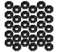 Healvian 200 Pezzi Manopole a Stella Filettate M4 Maniglia in Plastica Nera, Dadi di Serraggio Passanti Zigrinati per Regolazioni Manuali Rapide in Ambito Industriale e Meccanico