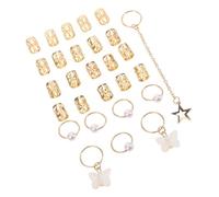 Healvian 28pezzi Anelli Per Capelli Farfalla Da Accessori Per Acconciature e Dreadlock Decorazioni Uniche Per Ragazze e Donne Realizzati in Ferro Per Proteggere i Capelli