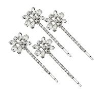 Healvian 2paia Crystal Flower Bobby for Women Elegant Bridal Hair Accessories for Weddings and Parties Charming Rhinestones Design