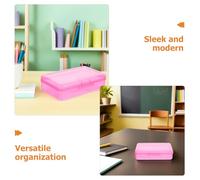 Healvian 2pezzi Astuccio Grande Capacità in Plastica Trasparente da Organizzatore Rettangolare per Matite e Cancelleria Contenitore Multiuso per Penne Stilografiche e Strumenti per Schizzi