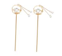 Healvian 2pezzi Bacchette Per Capelli Strass Stile Tradizionale Antico Nappe e Forcine Per Capelli