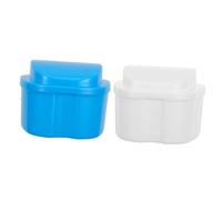 Healvian 2pezzi Contenitore Sicuro Per Dentiere Senza Tossicità Scatola Di Stoccaggio Per Dentiere e Retainer Design Compatto e Leggero Pulizia Facile Colori
