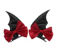 Healvian 2pezzi Devil Hair Clips with Bow Decoration for Halloween Unique and Stylish Barrettes for Women and Girls Various Hairstyles