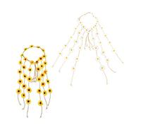 Healvian 2pezzi Floral Headdress Daisy Headband for Girls Bright Holiday Hair Accessories and for Beach and Festivals