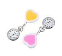 Healvian 2pezzi Orologio Da Tasca Appeso a Forma Di Cuore Di Pesca Grazioso Orologio Da Petto Appeso Realizzato Con Materiali Resistenti Una Solida Custodia Che Protegge Il Vetro