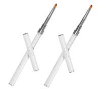 Healvian 2pezzi Penna per Nail Art e Smalto in Gel UV Strumento Doppia Estremità per Dettagli Sottili e Disegni Precisi Compatibile Gel e Altri Metodi di Nail Art Realizzato Metallo