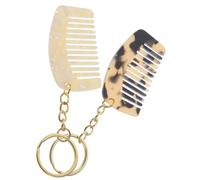 Healvian 2pezzi Pettini Portachiavi Portatili Acetato Pettine Denti Larghi e Districante Per Viaggi e Dimensioni Compatte Design e