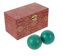 Healvian 2pezzi Sfere Decorative Turchese Per Massaggio e Rilassamento Palline Per Stress e Fitness Sfere Naturale Confezione Per Meditazione e Benessere