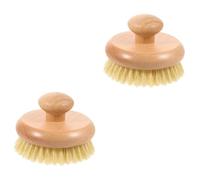 Healvian 2pezzi Spazzola Da Bagno Esfoliante Rotonda Di Faggio Con Setole Di Canna Massaggio Rilassante e Pulizia Profonda Della Per Doccia Rinfrescante e Rigenerante
