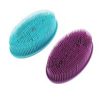 Healvian 2pezzi Spazzola Da Bagno Silicone Per Design Doppia Faccia Morbida e Sicura Per La Sensibile Facile Da Pulire Colori