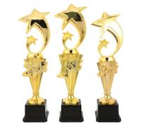 Healvian 3 Pezzi Coppe Trofei Premio Primo Secondo Terzo Posto in Plastica | Set Pronto la Premiazione, per Sport Giovanili e Competizioni Scolastiche, Design Allegro e Accattivante