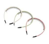 Healvian 3 Pezzi Fasce Antiscivolo per Capelli Donna Bande Tessuto Leggero Senza Pressione per Trucco Lavaggio Viso Sport e Yoga Gestione Frangia Senza Segni Colori Pastello Rosa Verde