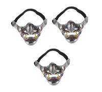 Healvian 3 Pezzi Maschera Samurai per Cosplay Design Demonio Prajna Accessorio Spaventoso per Halloween Comfort e Perfetta per e Tematiche