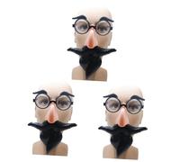 Healvian 3 Pezzi Occhiali a Halloween costume divertente clown baffi adulti occhiali stravaganti festival divertenti