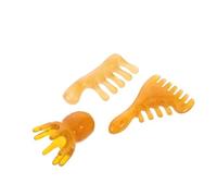 Healvian 3 Pezzi Pettine Guasha in Resina di Cera D’api, Massaggiatore Portatile per Viso, Collo e Capelluto, Strumento Cinese per Massaggio e Rilascio della Fascia