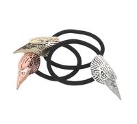 Healvian 3 Pezzi Ponytail Holder con Teschio Corvo Elastici Accessori Punk Skeleton per Viking per Feste Costumi e Quotidiano