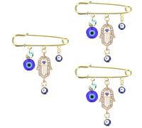Healvian 3 Pezzi Spilla Evil Eye Retro per Cardigan e Sciarpe Accessorio Decorativo per Abbigliamento Perfetta per e Speciali
