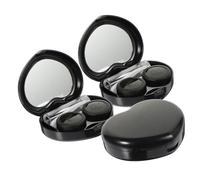 Healvian 3 Set Custodia per Lenti a Contatto da Viaggio Specchio Scatola a Forma di Cuore Mini Organizer Compatto Pinzette Porta Soluzione Facile da Trasportare