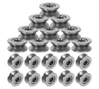 Healvian 30 Pezzi Miniature Linear Bearing a V, Cuscinetto in Acciaio per Cuscinetti, Argento, per Porte Scorrevoli e Applicazioni Robotiche, Case e Uffici