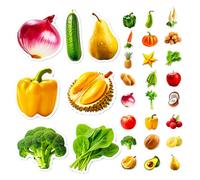 Healvian 300 Adesivi di Frutta e Verdura Impermeabili per Adesivi Alimentari Riutilizzabili per Scrapbooking Decorazioni Creative e Premi in Classe