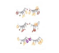 Healvian 3paia Ciglia Finte Paillettes da Donna per Halloween Disegni di Teschi e Zucche Ciglia Spesse e Pazze per Cosplay e Feste in Maschera