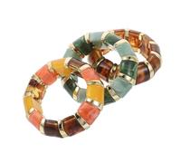 Healvian 3pezzi Bracciale Rigido Geometrico Per Donna in Acrilico Design Irregolare e Spesso Bracciale Elastico Per Eventi o Uscite Informali