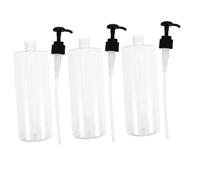 Healvian 3pezzi Con Pompa Pressione Trasparente Riutilizzabile Per Gel Doccia Shampoo e Saponi Liquidi Con Spalla e Pressione