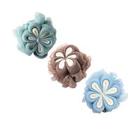 Healvian 3pezzi Palline Da Doccia Forma Di Fiore Esfolianti e Morbide Per Bagno e Pulizia Della Di Rete Per Doccia Accessori Per Benessere Della