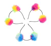 Healvian 3pezzi Pompom Headband Per e Ragazze Accessorio Iridescente Per e Cosplay Cerchietto Palline e Orecchie Pompom