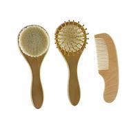 Healvian 3pezzi Spazzole e Pettini Per Legno Set Massaggiante Per Capelluto Con Pennello Per Della Accessorio Sicuro e Morbido Per La Salute Dei