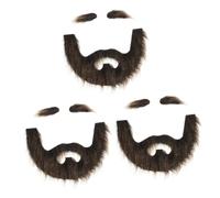 Healvian 3sets Barba Finta e Sopracciglia Cosplay Per Halloween e Feste Tematiche Costume Da Pirata e Gentiluomo e Dorato Accessorio Comodo e Realistico Per Eventi Festivi