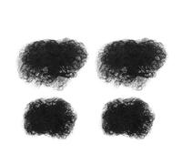 Healvian 4 accessori per afro per bambini: chignon con parrucca nera e fermaglio invisibile per - chignon afro riccio sintetico - ideale per feste a tema cultura nera