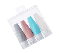 Healvian 4 Pezzi Bottiglie Viaggio Ricaricabili Silicone Contenitori Vuoti per Shampoo Lozione e Facili Trasportare e Riutilizzabili