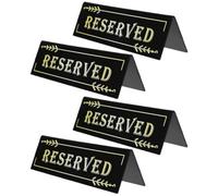 Healvian 4 Pezzi Cartelli Riservati in Acrilico Nero a Forma di Piramide, Leggeri e Facili da Notare per Ristoranti e Eventi Speciali come Matrimoni