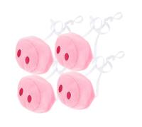 Healvian 4 Pezzi Decorazione naso di maiale naso a becco maiale cosplay maiale vestire il naso peluche impostore vestire l'animale maiale dei cartoni animati stoffa rosa