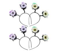 Healvian 4 Pezzi Fascia per Chioma Halloween Occhi Giganti in Plastica Leggera e Piume, Accessori Spaventosi per Feste e Carnevale Fantasma