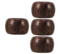 Healvian 4 Pezzi le donne suonano furgone anello per il pollice Anello di dito anello più fine in legno gioielli ad anello accessorio per le dita anello vintage di legno