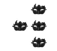 Healvian 4 Pezzi Maschera Veneziana Metà Viso Elegante Steampunk per | Plastica Nera, Pittura Intricata Sul Fronte, Riutilizzabile e Confortevole, per Feste in Costume e Ballo