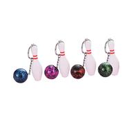 Healvian 4 Pezzi portachiavi da bowling chiave Ciondolo se stesso Decorazione sospeso Freddo portachiavi a sfera bomboniere per adulti Ornamento decorativo di bowling