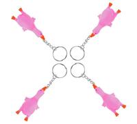 Healvian 4 Pezzi Portachiavi Mini Oca Divertenti Squeeze Plastica Portachiavi Animali Miniatura per Borse e Decorazioni Accessori Versatili e