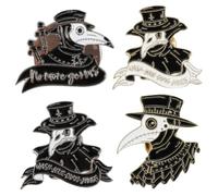 Healvian 4 pezzi Spille Punk Corvo Creative Spille Smaltate Becco Della Peste Accessori Costume Colletto Antiscivolo Misto Resistente e Originale