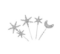 Healvian 4 Pezzi1 clip con bordo diamantato a piena fermaglio per lunare fermaglio per geometrico elegant lux mollette novelle squisite forniture per Silver