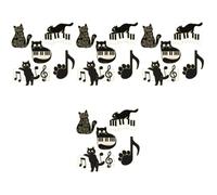 Healvian 4 Set Spilla Corpetto Spille Distintive Smalto Perni A Tema Spilla Per Abbigliamento Vestiario Spillo Carino Spilla Con Animali Pin Per Gatto Musicale Lega Black 5 Pezzi*4