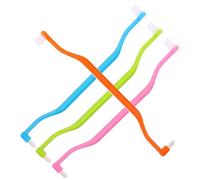 Healvian 4 Spazzolini Ortodontici a Doppia Testa, Setole Morbide, Spazzolini a Ciuffo per Apparecchi Ortodontici, Apparecchi di Contenzione, Denti Posteriori E Denti Del Giudizio