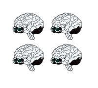 Healvian 4 Spille Smaltate Cervello Umano Spille da Bavero Carine a Forma di Cuore Accessori per Abbigliamento Donna Design Cartone Animato per Uso Casual