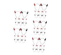 Healvian 40 Pezzi Cerchietto Halloween con Corna Diavolo Glitterate e Accessori Cosplay Demoni e Vampiri per Feste e Costume Fancy Dress