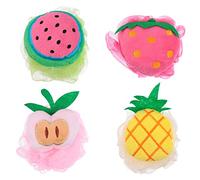 Healvian 4pezzi Palline Da Bagno Esfolianti Forma Di Frutta Per Puff Rete Colorati Per e Bagno Comfort e Sicurezza Per La Sensibile Dei Piccoli